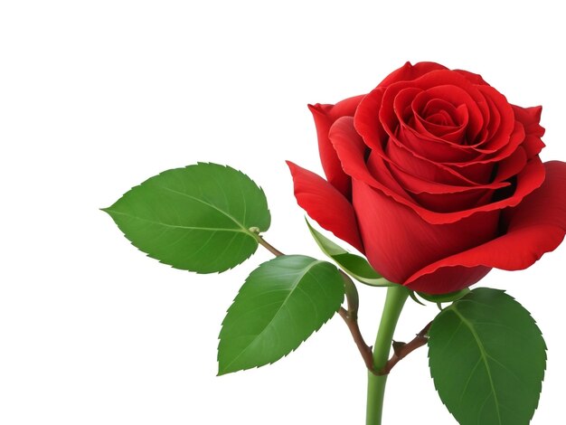 Foto rode roosbloem op witte achtergrond