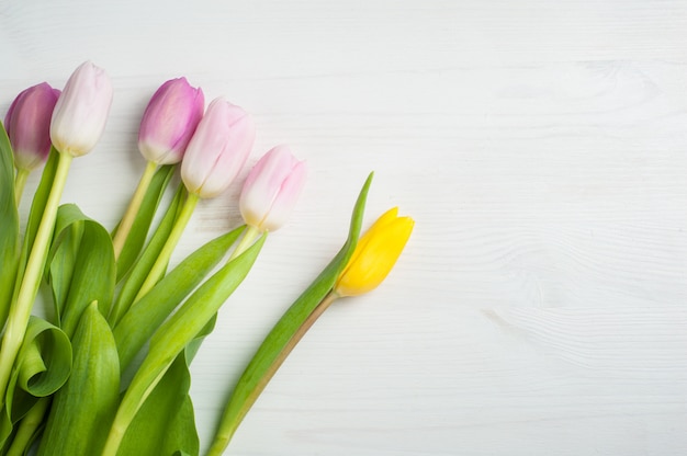 Rode roze gele tulpenachtergrond