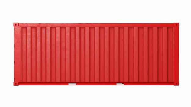Rode scheepvaartcontainer png sticker 3D lading op doorzichtige achtergrond