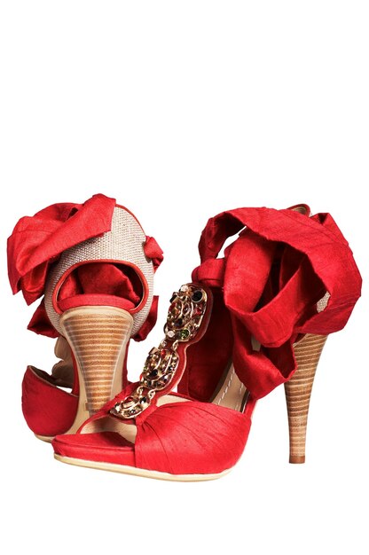 Rode schoenen met banden