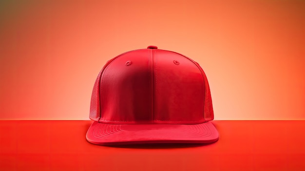 Rode snapback op een rode achtergrond Mock up design