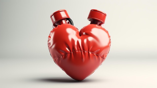 rode stethoscoop in de vorm van een hart geïsoleerd