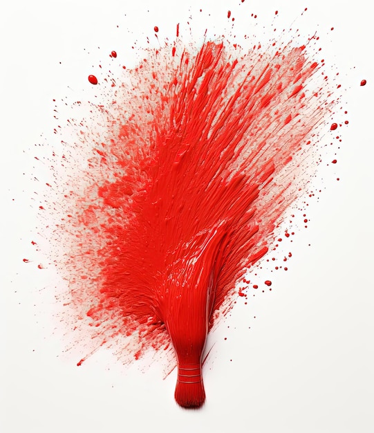 Foto rode tekening van een oude krabbel penseel getekend in de stijl van pointillist optische mengen