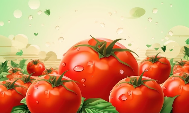 Rode tomaten achtergrond voor reclame op sociale media Groenten voor gezonde voeding Generative Ai