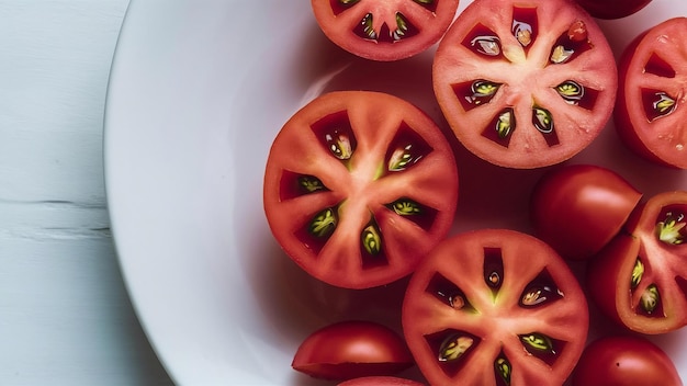 Rode tomaten met gesneden stukken op wit