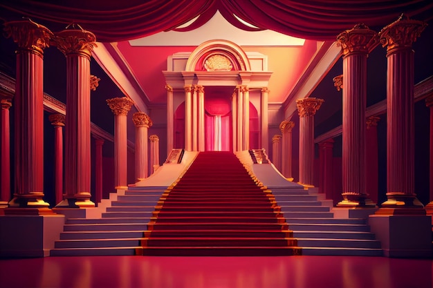 Rode trap naar de ingang van het theater Generative AI