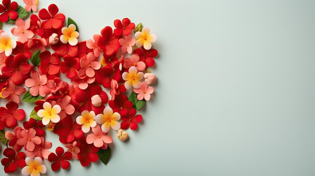 Rode Valentijnsdag hart met bloemen Rode Valentijnsdag hart symbool achtergrond