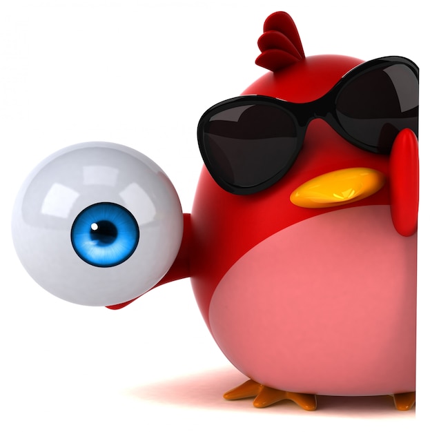 Rode vogel 3D illustratie