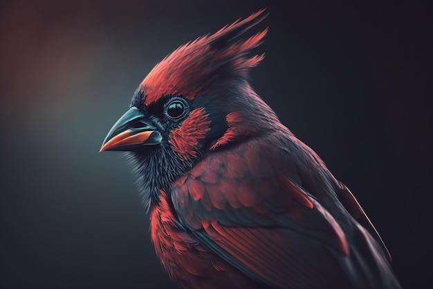 rode vogel, dieren, vogels, rood, kleur, 3d, ralistische vogel