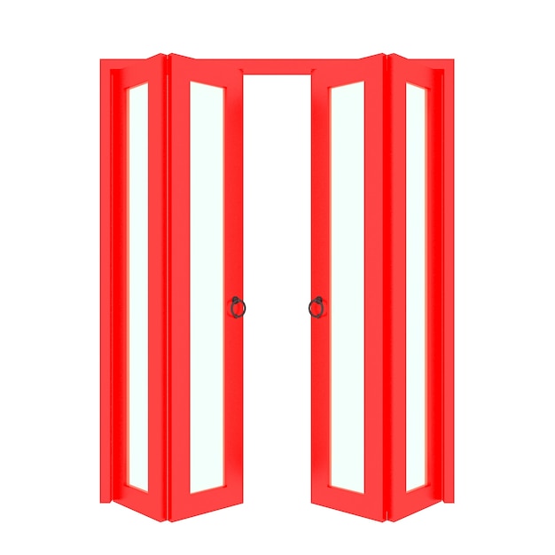 rode vouwdeur met rooster 3d