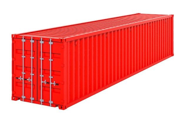 Rode vrachtcontainer 40 voet 3D-rendering