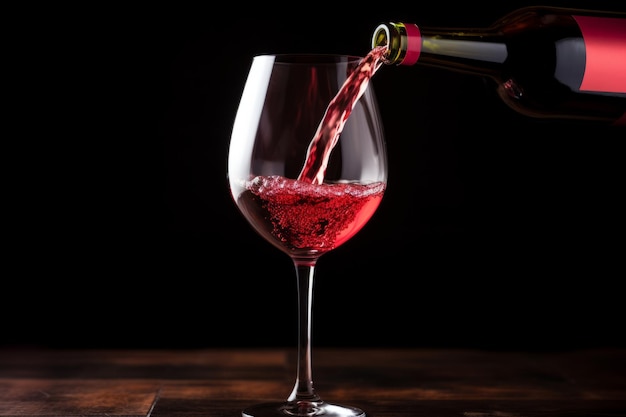 Rode wijn in het glas gieten feest restaurant bar gourmet viering luxe smaak spetterende druiven