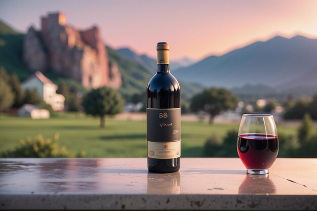 Foto rode wijn lafite wijnglas drinkbeker elegante romantische drank achtergrond illustratie