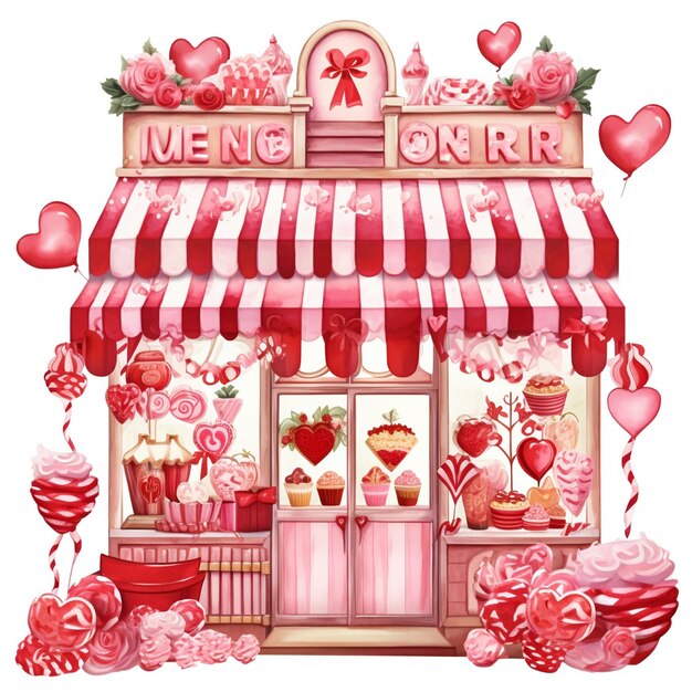 Foto rode winkel valentijnsdag op een witte achtergrond