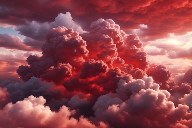 Rode wolkenachtergrond Wolkenachtergrond Wolkenachtergrond Hemelachtergrond Wolkentextuur AI Generatief