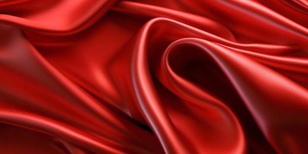 Rode zijden achtergrond vloeiende rode doek 3D-weergave