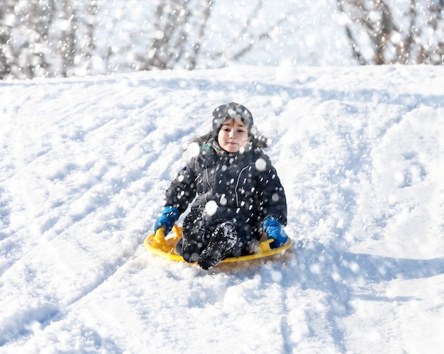 Rodelen in de winter