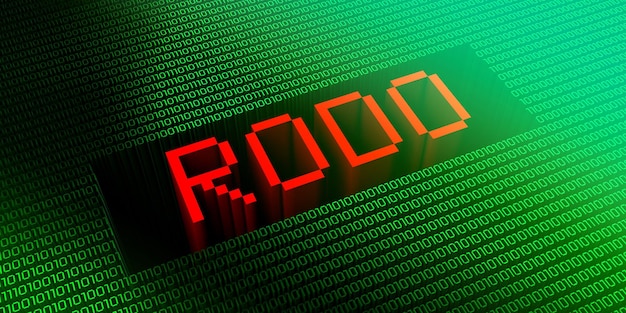 RODO binary code concept 3D illustration