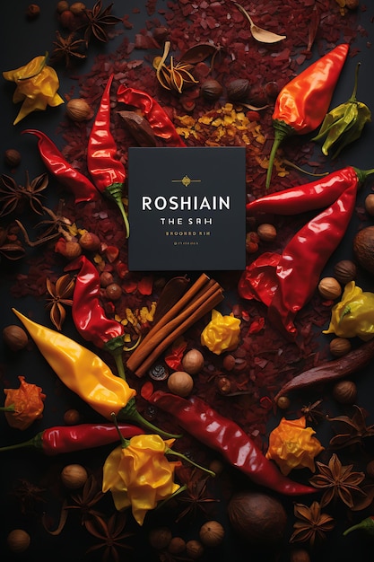 Rogan Josh Dish Poster With Kashmiri Chillies and Spices Dee Indian Celebrations Lifestyle Cuisine