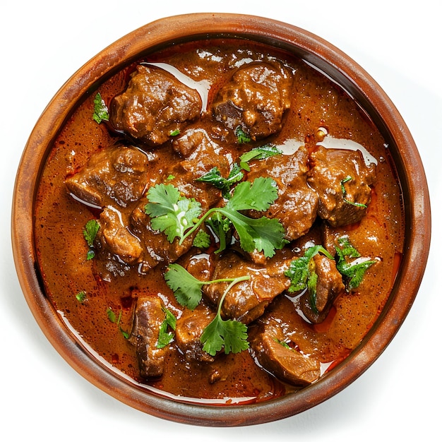 Photo rogan josh with meat ai generative