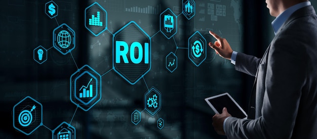 Roiの投資収益率ビジネステクノロジー分析ファイナンスコンセプト