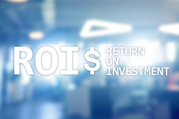 ROI Return on investment Financial market and stock trading concept