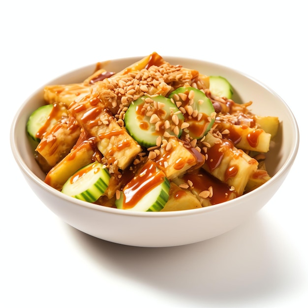 Photo a rojak asma or asma rojak is malaysian traditional salad with peanut sauce from johor studio light