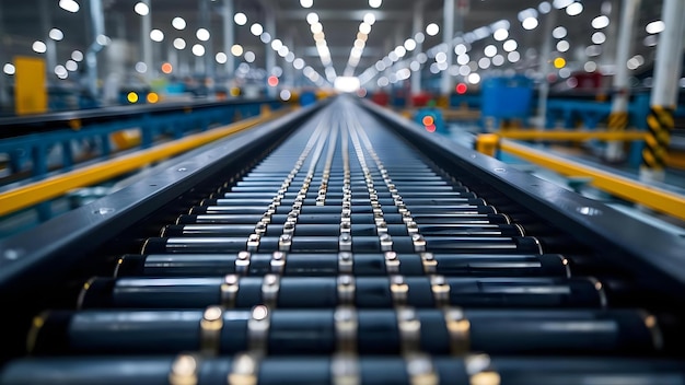 Photo the role of conveyor belts in factory operations and their impact on production growth economic development and reshoring concept manufacturing efficiency industrial automation