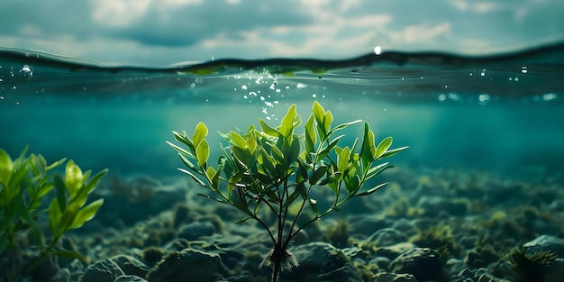 Photo the role of underwater plants in carbon sequestration and oceanic ecosystem health concept climate change marine ecosystems carbon sequestration underwater plants ocean health