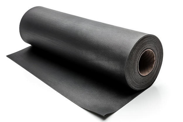 Roll of Black Vinyl on White Background on a White or Clear Surface PNG Transparent Background