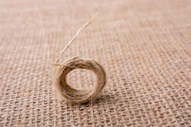 Roll of brown color linen string