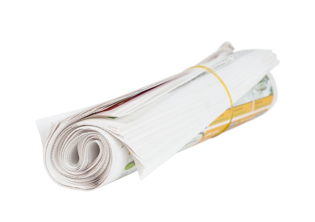 Roll of newspapers.