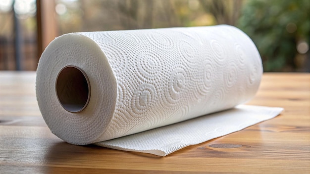 a roll of paper is on a table with a spiral pattern