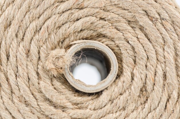 Photo roll of rope isolated on white