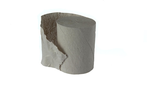 A roll of toilet paper is shown on a white background