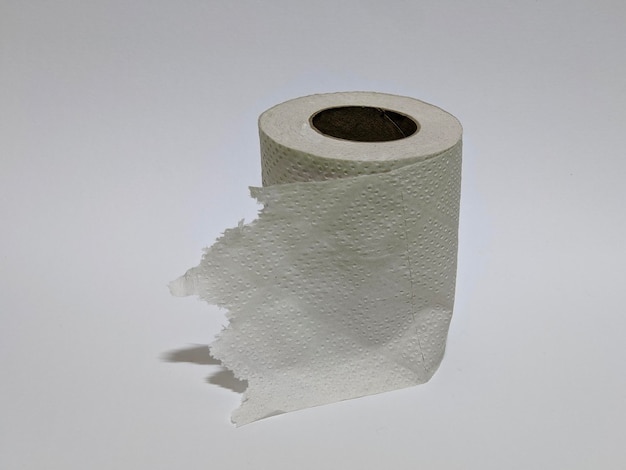 A roll of toilet paper on isolated background