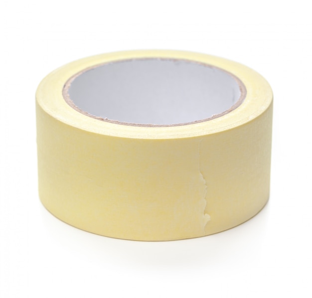 Roll of transparent sticky tape isolated