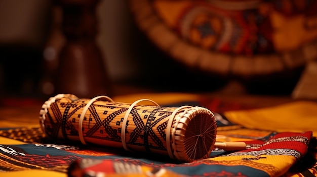 A roll of twine elegantly rests on a wooden table awaiting its next creative adventure