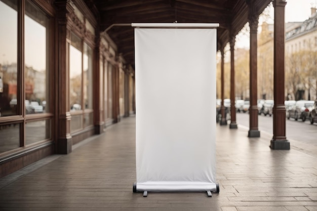 Roll-up banner mock-up op de deur