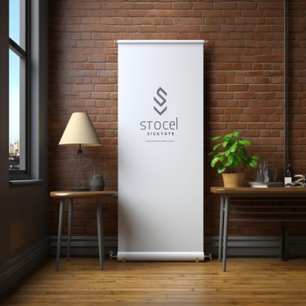 roll up banner mockup gewoon wit