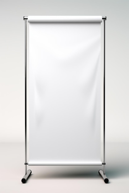 Roll up blank white banner