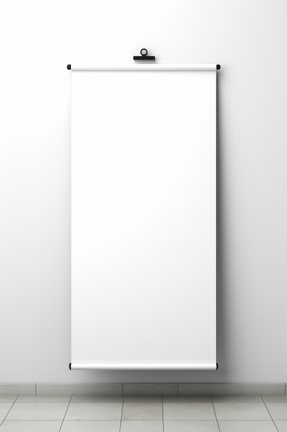 Photo roll up blank white banner