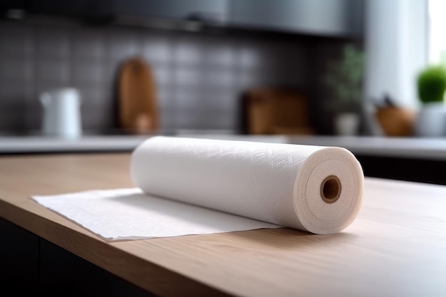 Рулонное белое бумажное кухонное полотенце Generate Ai