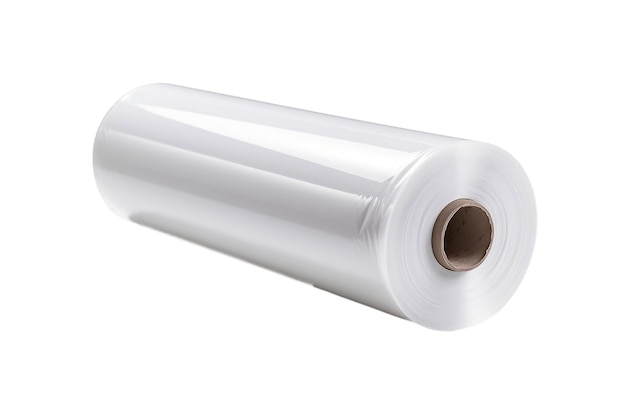 Photo roll of wrapping plastic on white