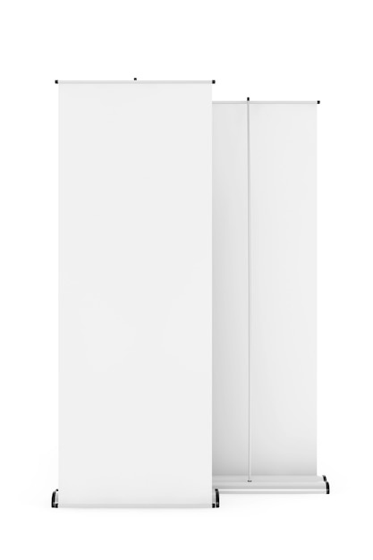 Rolled Banner Promotion Stands on a white background