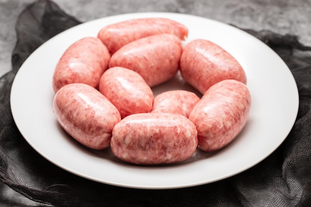 Rolled botifarra a pork meat sausage typical of Catalonia Spain