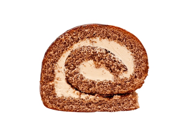 rolled cake isolated on a white background