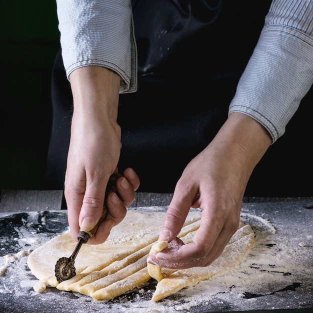 Rolled out dough for pasta