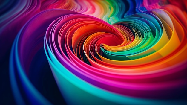 Rolled sheets of paper multicolored Generative AI