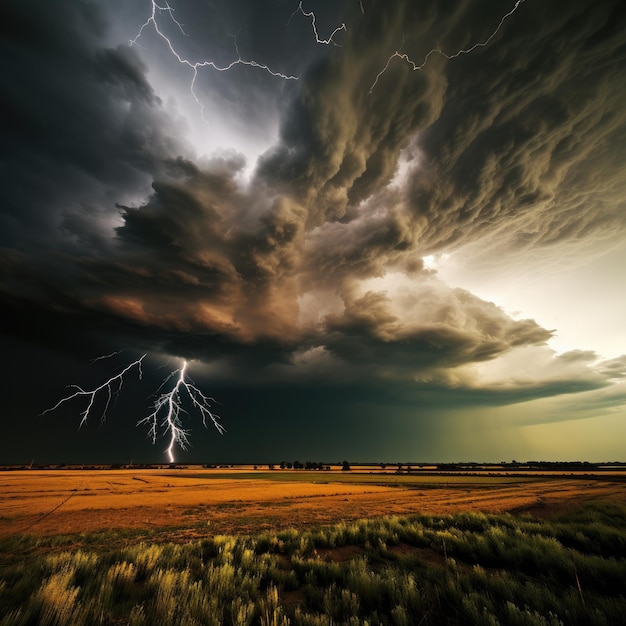 Rollend onweer over vlakten